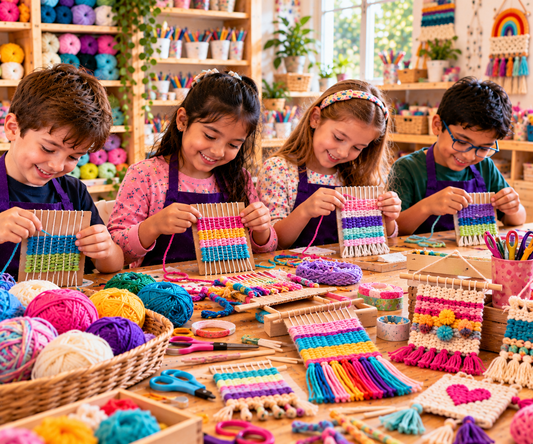 Cardboard Loom Weaving