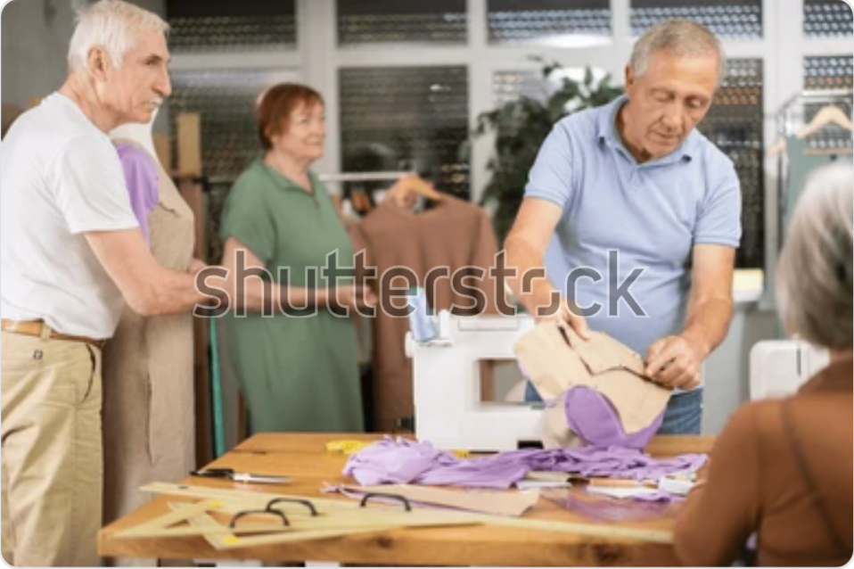 Senior Citizens Sewing