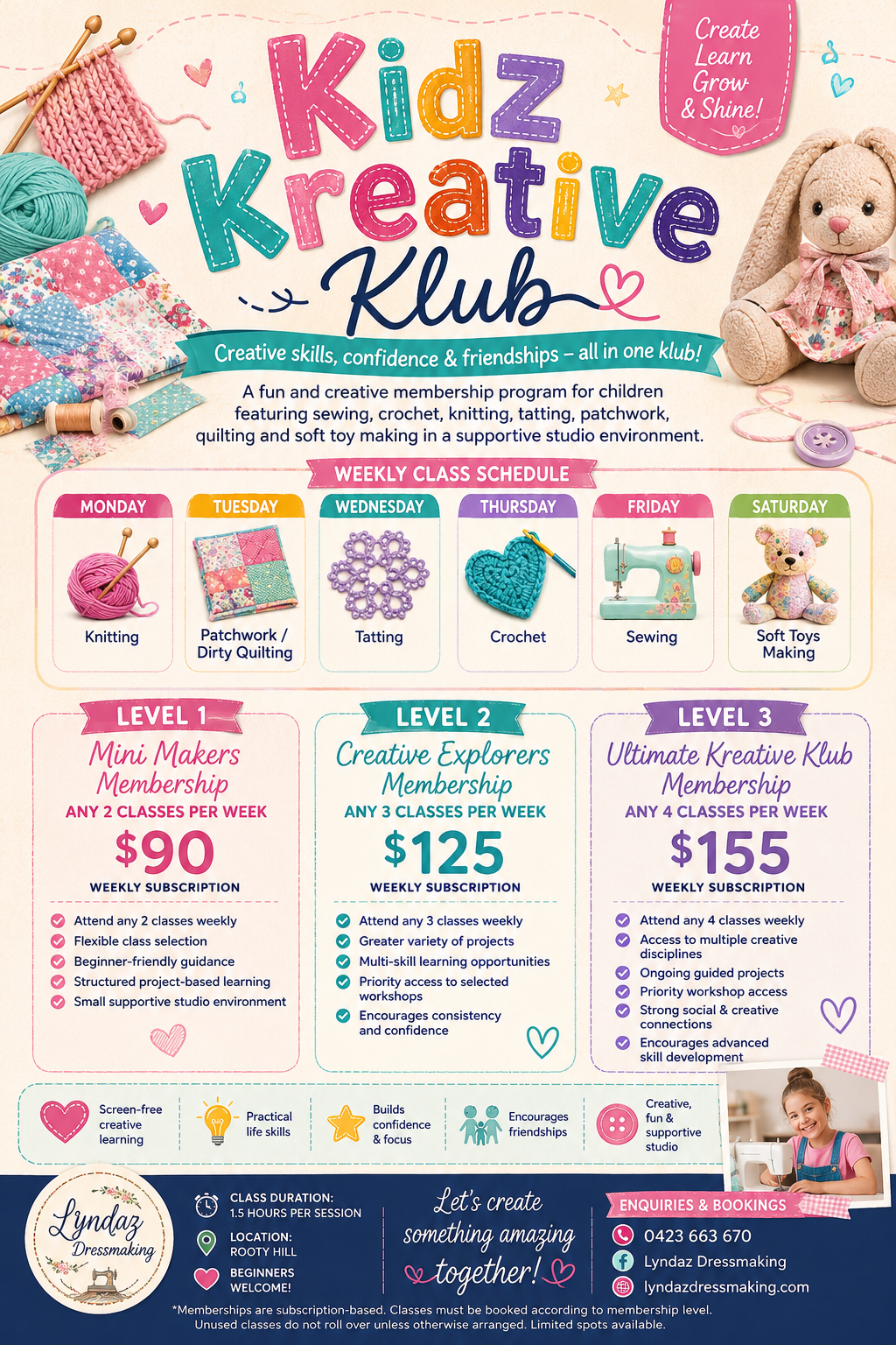 Kidz Kreative Klub Memberships